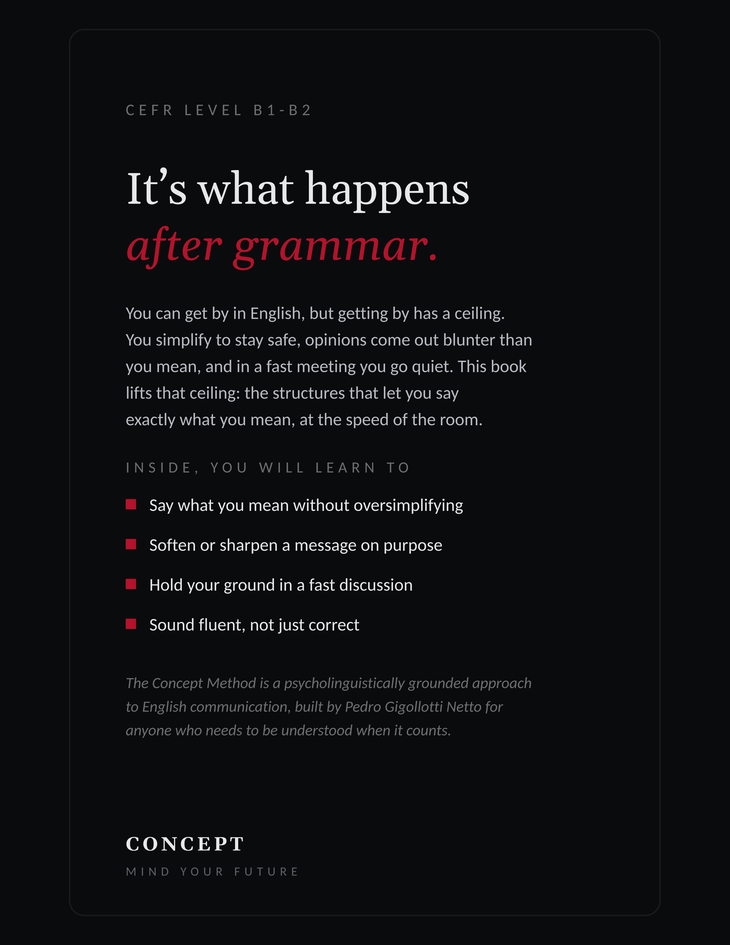 It's Not Only a Grammar Book back cover, B1-B2