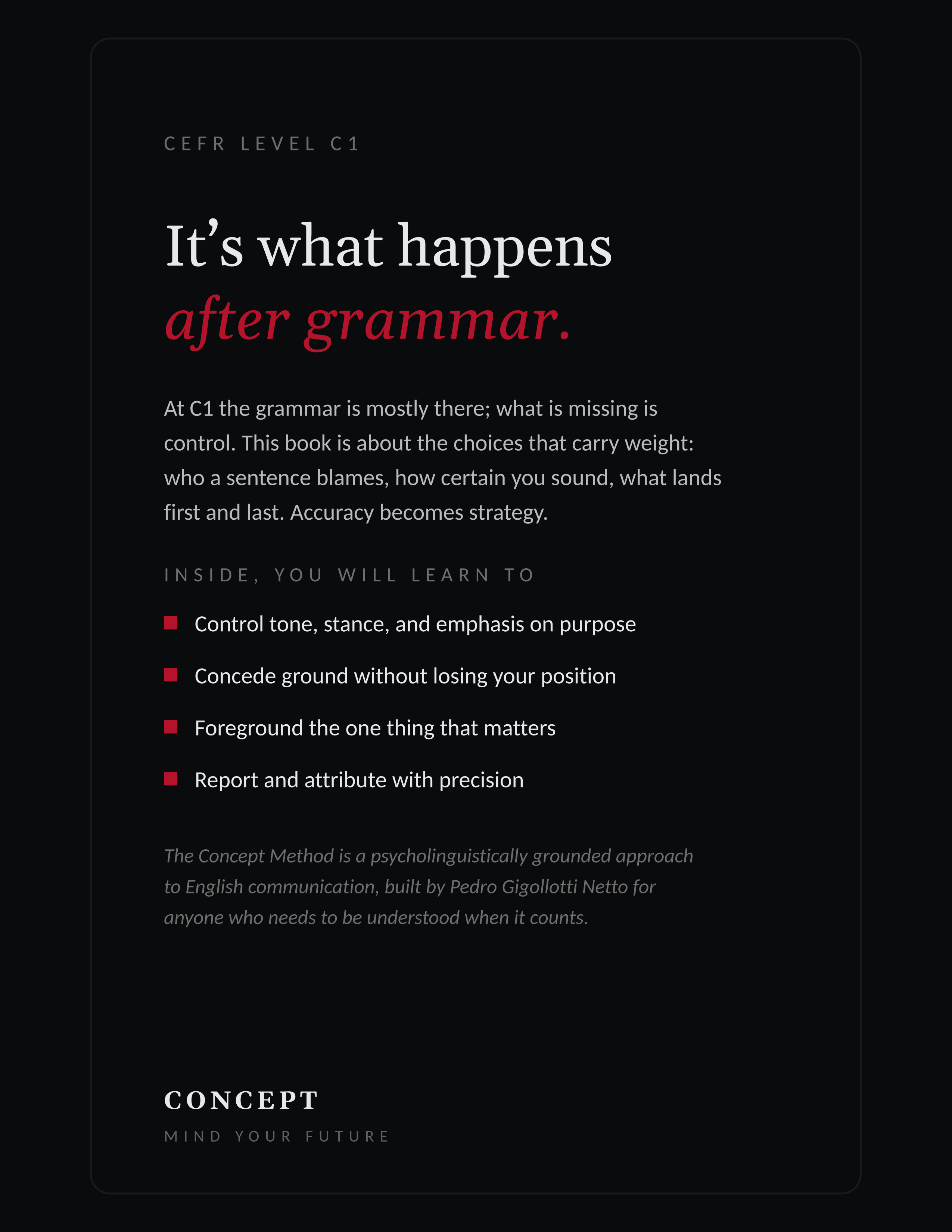 It's Not Only a Grammar Book back cover, C1