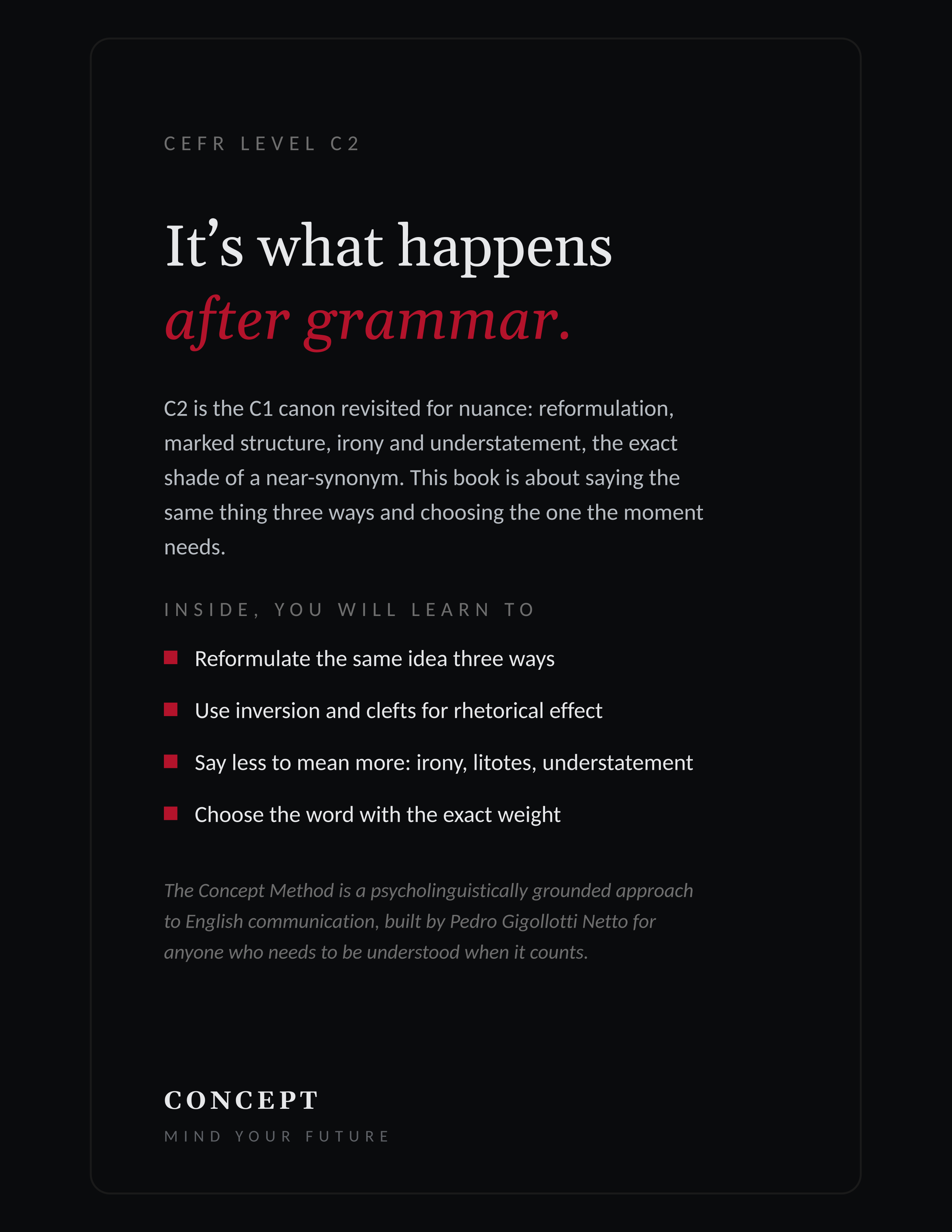 It's Not Only a Grammar Book back cover, C2
