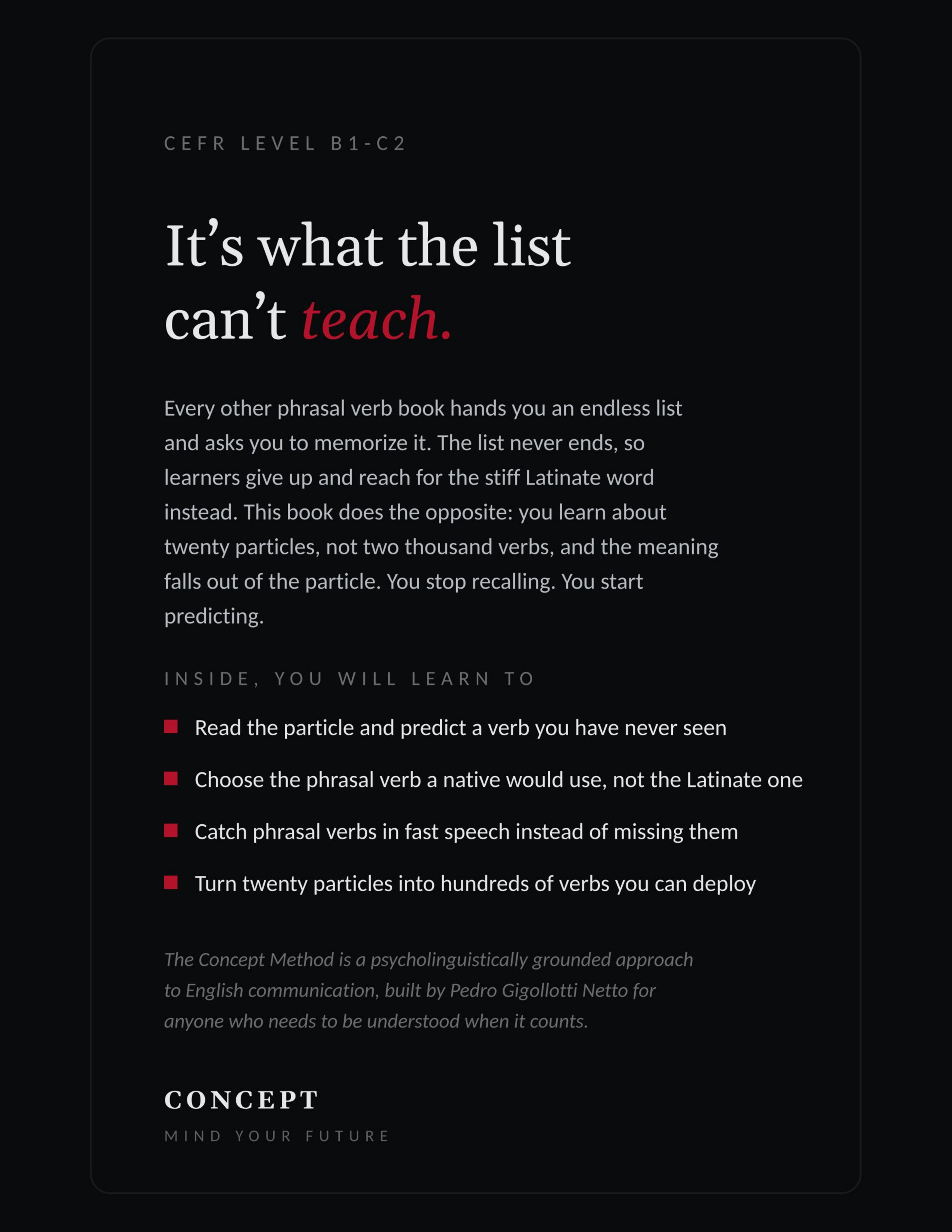 It's Not Only a Phrasal Verb List back cover, B1-C2